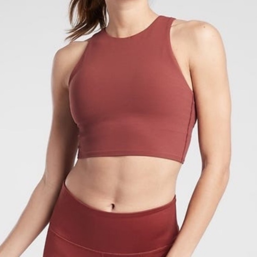 Athleta Conscious Crop in Rust